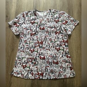 Christmas scrub top